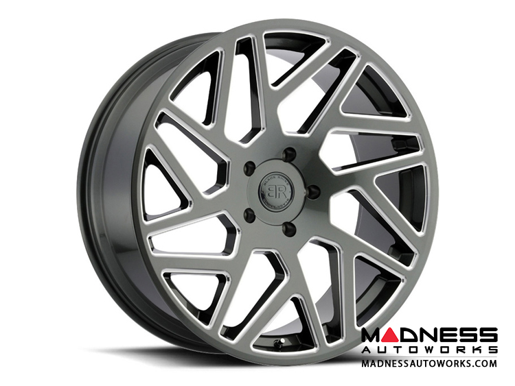 Jeep Custom Wheels (1) - Black Rhino - 22 x 9.5 - Cyclone - Gloss Titanium w/ Milled Spokes